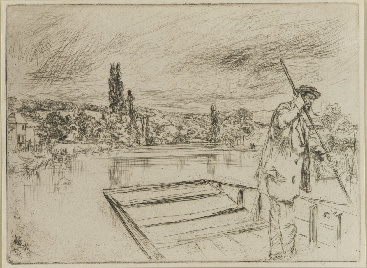 The Punt, 1861 (radering på papir) af James Abbott McNeill Whistler
