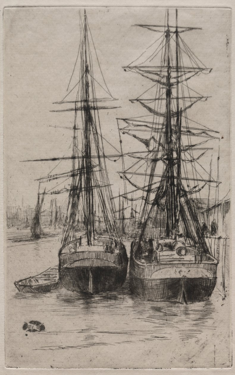 De to Skibe. af James Abbott McNeill Whistler