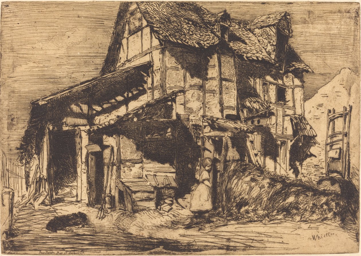 Den usikre bolig, 1858. af James Abbott McNeill Whistler