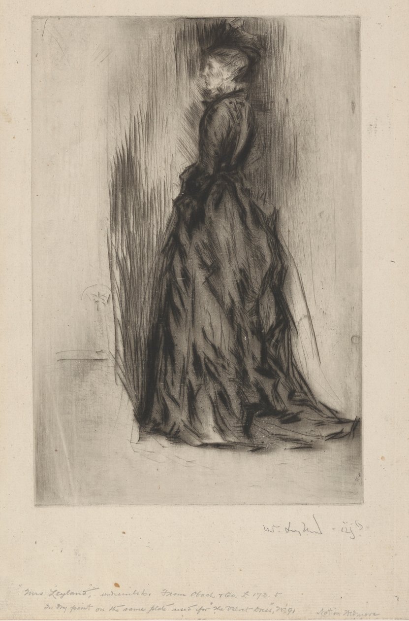 Fløjlskjolen Mrs. Leyland, 1873-1874. af James Abbott McNeill Whistler