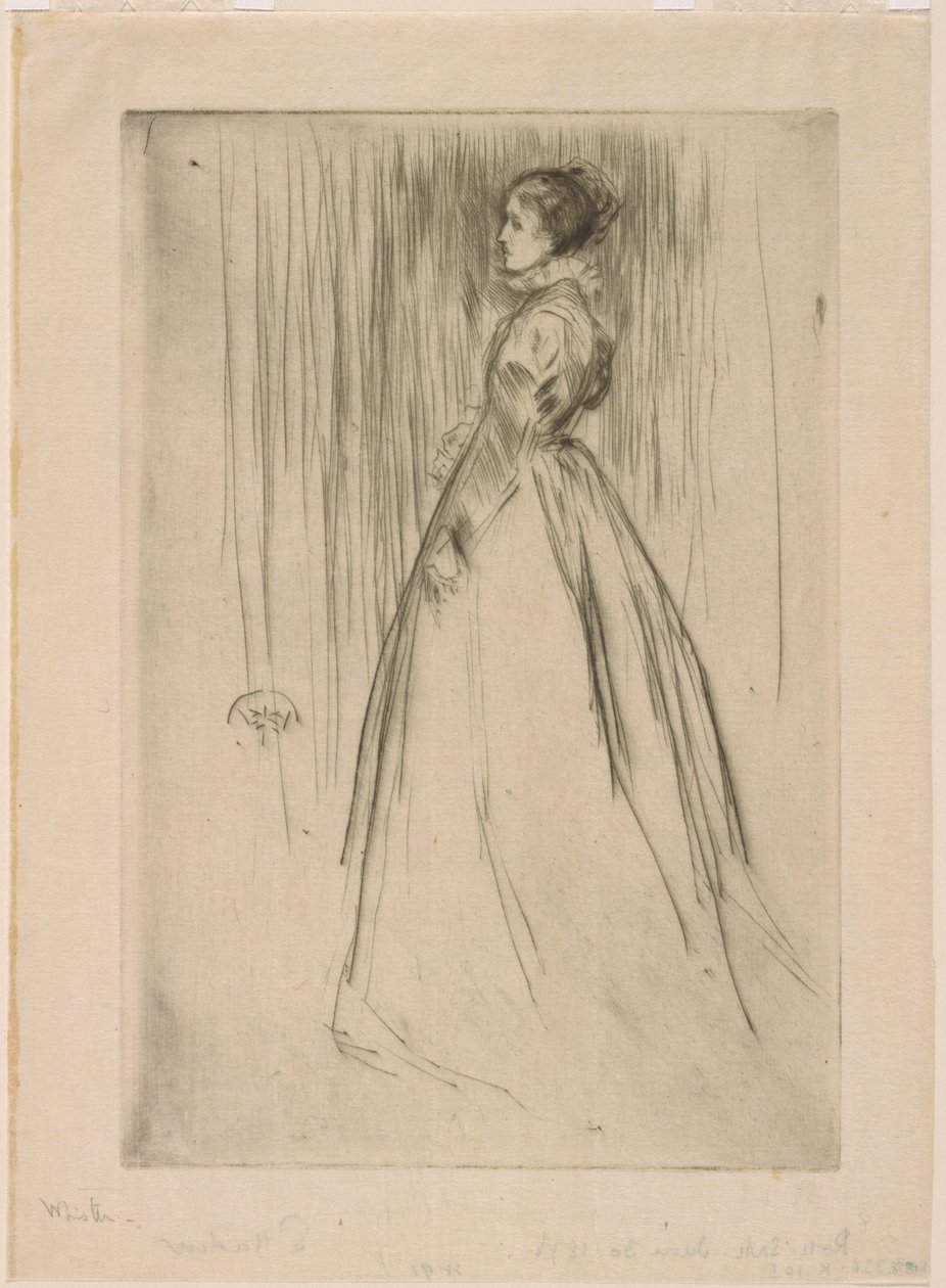The Velvet Dress Mrs. Leyland, 1873. af James Abbott McNeill Whistler