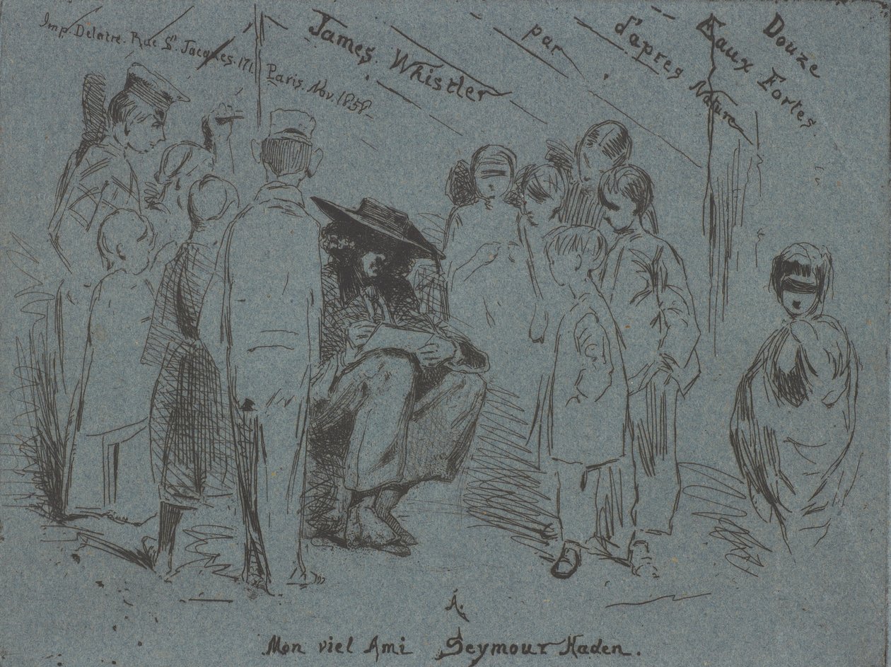 Titelblad for det franske sæt, 1858. af James Abbott McNeill Whistler