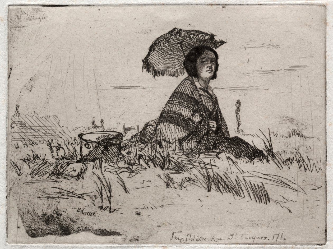 Tolv ætsninger fra naturen: En Plein Soleil, 1858. af James Abbott McNeill Whistler