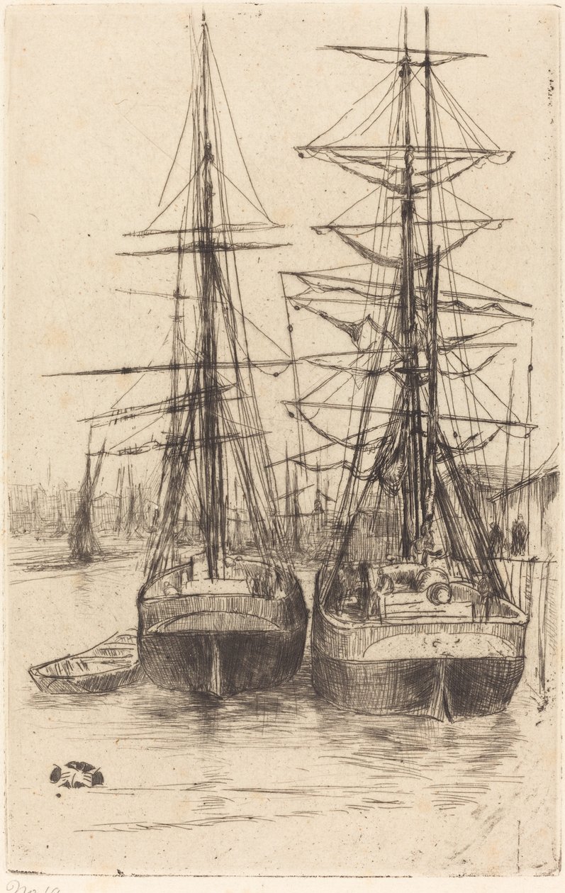 To Skibe, 1875. af James Abbott McNeill Whistler