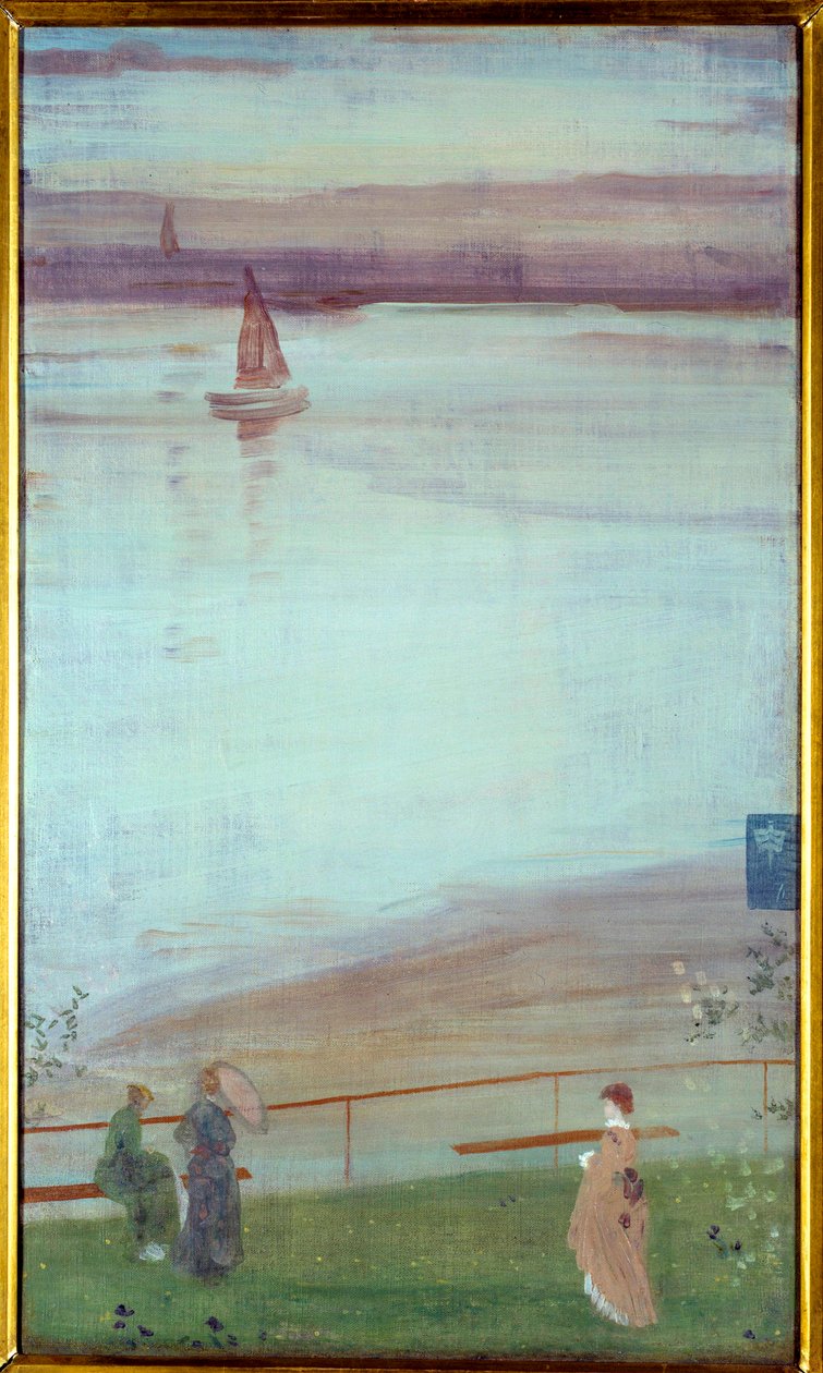 Variation in Purple and Green Painting af James Abbott McNeill Whistler (1834-1903) 1871 Søn. 0,35x0,61 m Paris, musee d