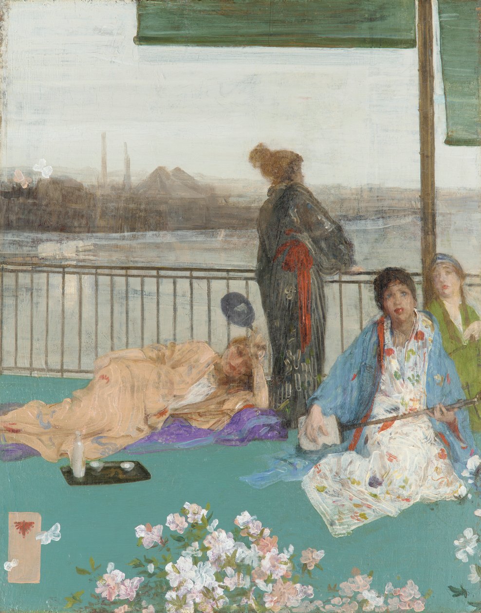 Variationer i kødfarve og grøn - Balkonen, 1864-1870, tilføjelser 1870-1879. af James Abbott McNeill Whistler