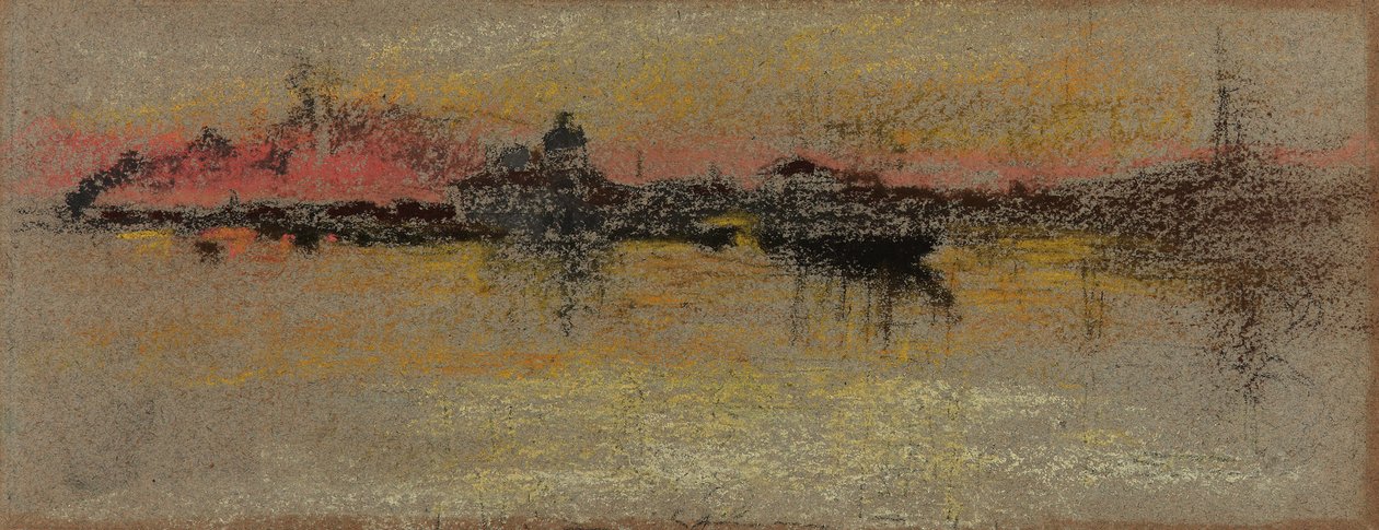 Venedig: Solopgang på Rialto, 1880. af James Abbott McNeill Whistler