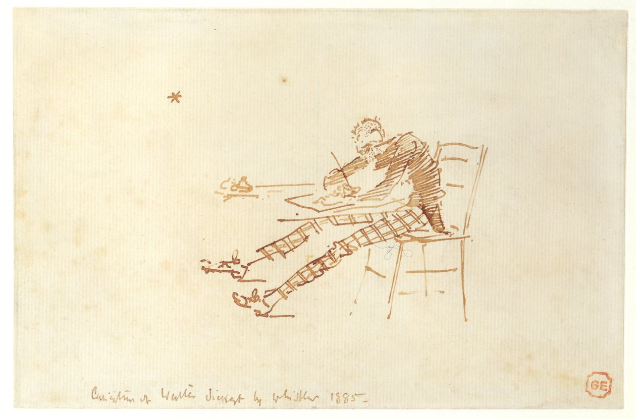 Walter Sickert (1860-1942) Skitsering, 1885 af James Abbott McNeill Whistler