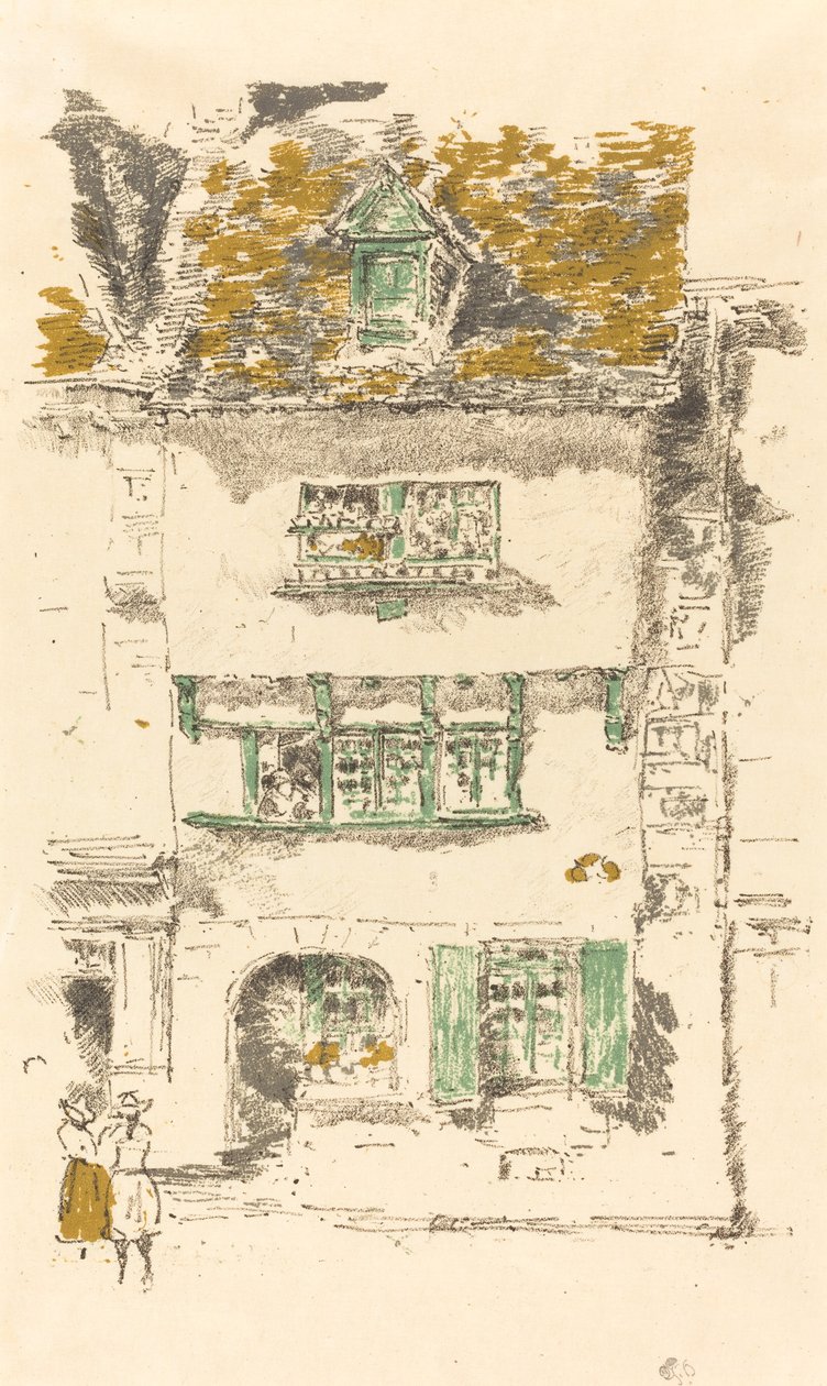 Det gule hus, Lannion, 1893. af James Abbott McNeill Whistler