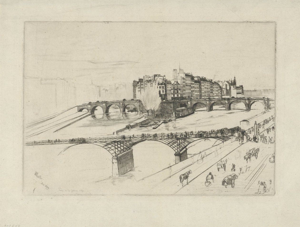 Byens ø Isle of the City, Paris af James Abbott McNeill Whistler