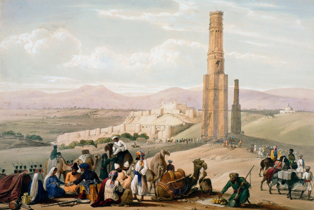 Ghanzi fæstning og citadel, første anglo-afghanske krig, 1838-1842 c1850. af James Atkinson