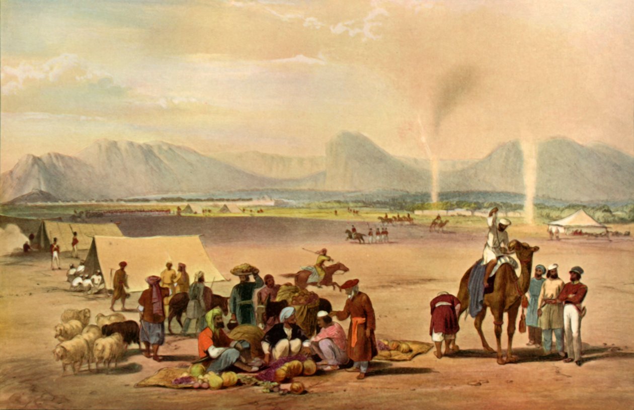 Byen Kandahar ser fra syd mod Baba Wali-bjerget, c1840, 1901. af James Atkinson