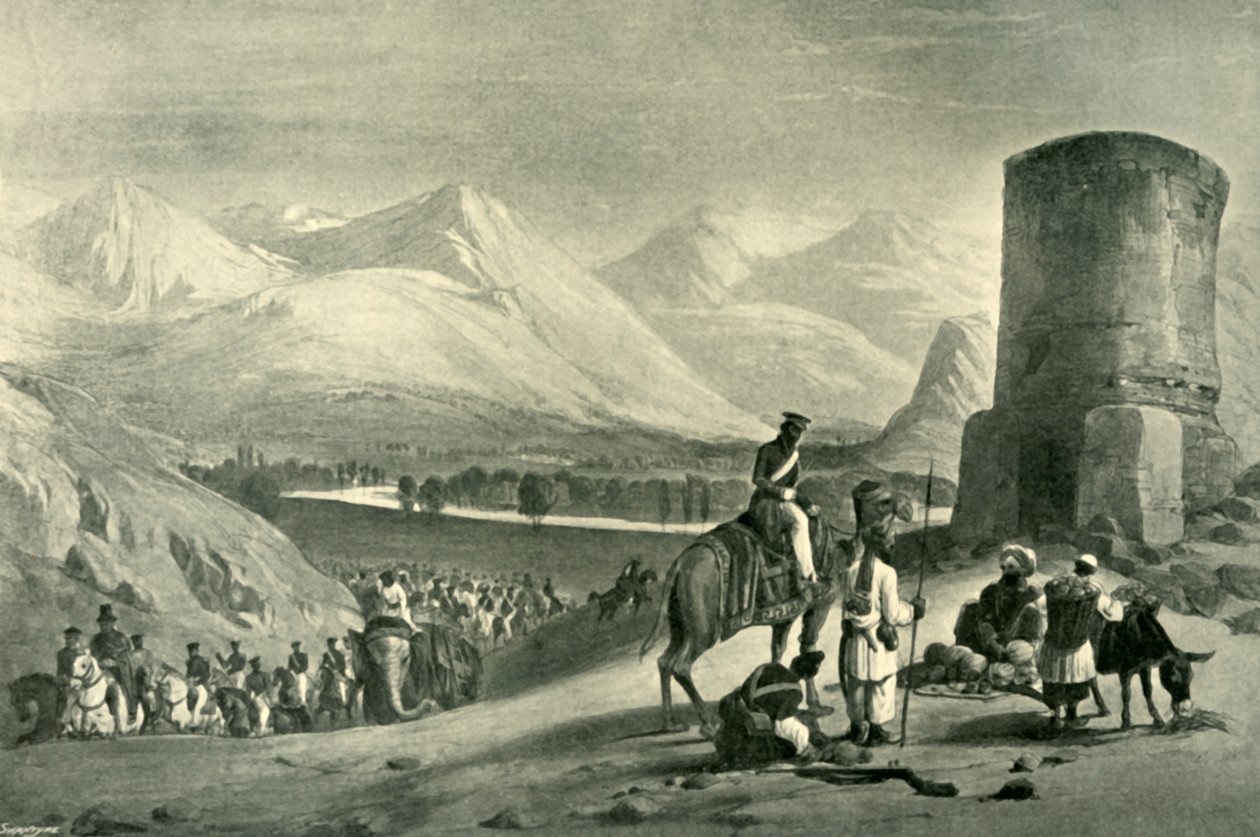 Maidan-dalen og Buzrak-tårnet, 1842, 1901. af James Atkinson