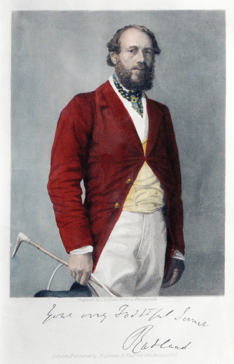 Den 6. hertug af Rutland klædt på til jagt, 1861 af James B. Hunt