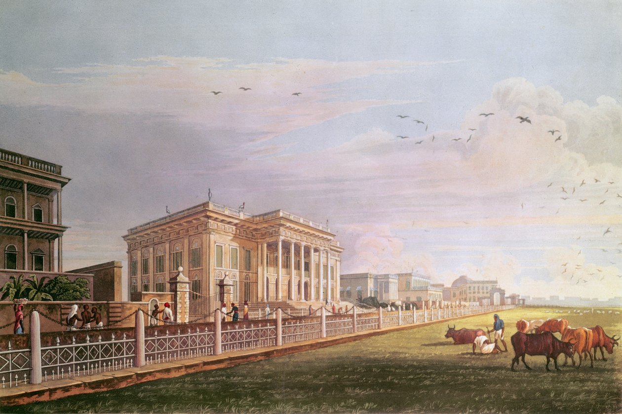 Rådhus, Calcutta, indgraveret af Robert Havell, pub. 1824 af James Baillie Fraser