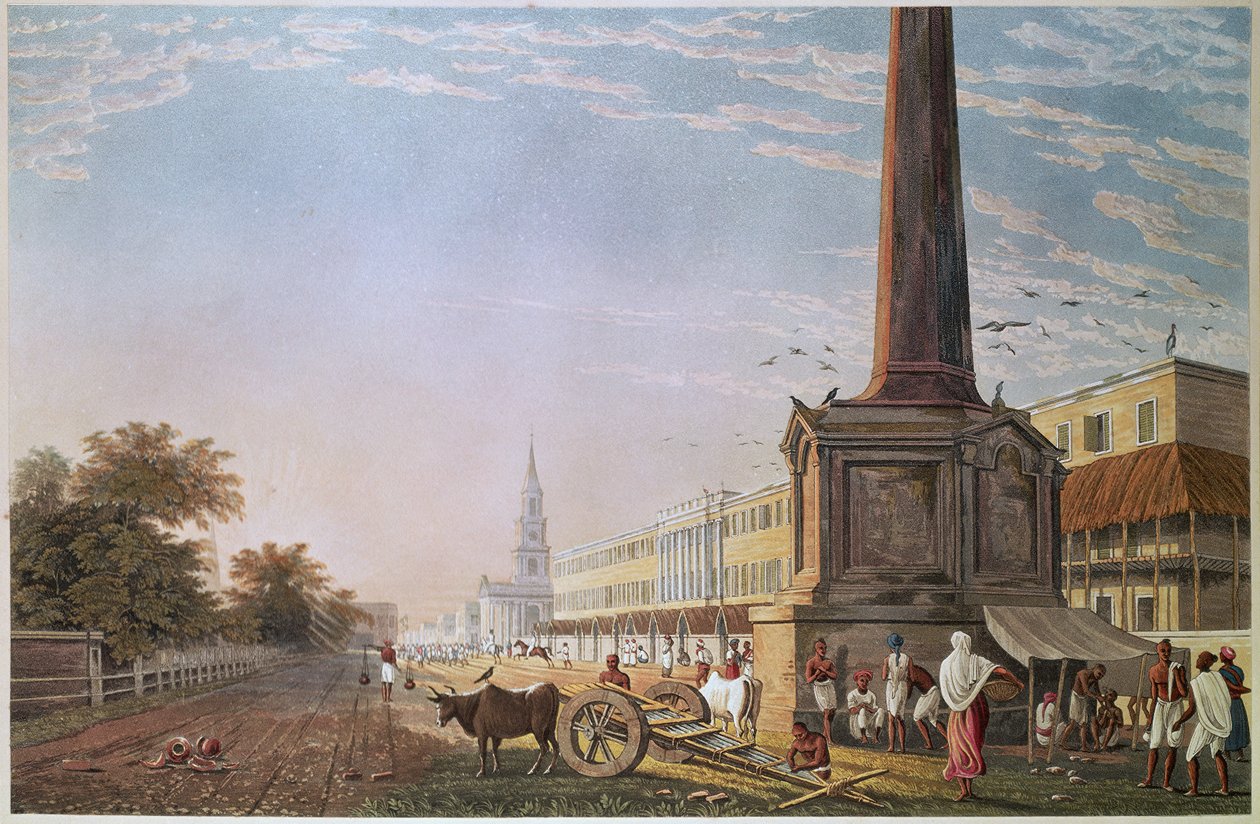 Writers Buildings, Calcutta, indgraveret af Robert Havell, pub. 1824 af James Baillie after Fraser