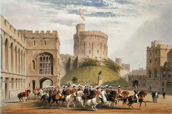 Firkanten ser mod vest - Ruslands kejser og prins Albert (1819-61) af James Baker (after) Pyne