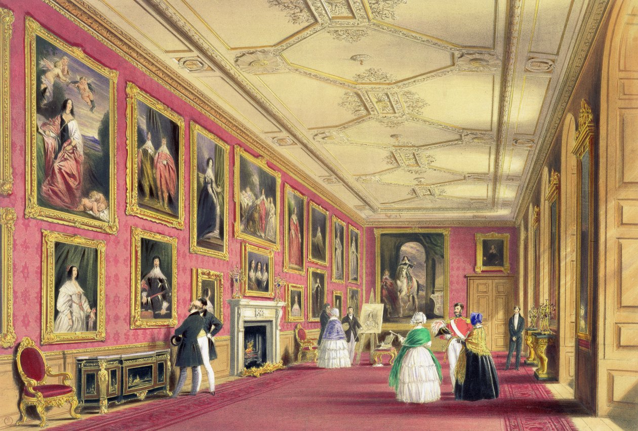 Vandyke Room, Windsor Castle af James Baker (after) Pyne