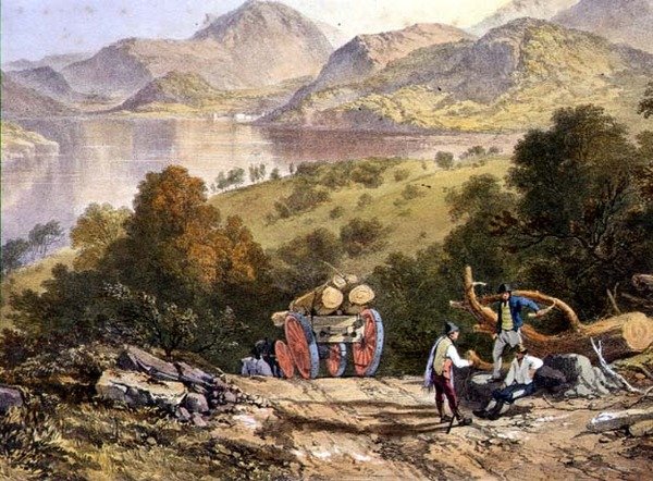 Ullswater, detalje af en træmandsvogn, fra 