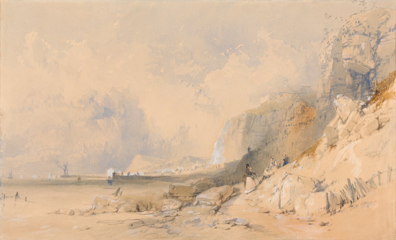 Figurer på en Cliff Path nær Dover af James Baker Pyne
