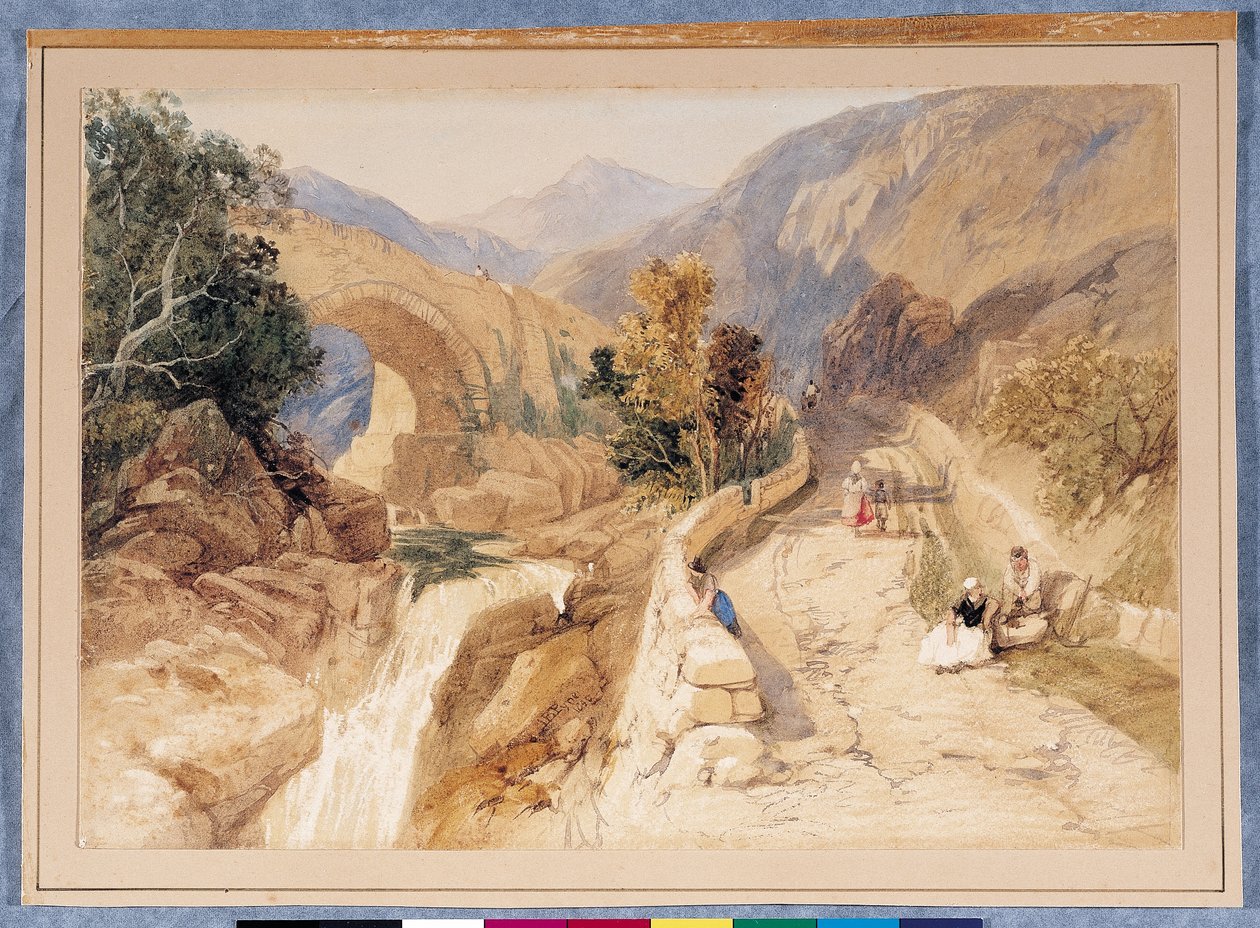 In The Tyrol (akvarel på råhvidt papir) af James Baker Pyne