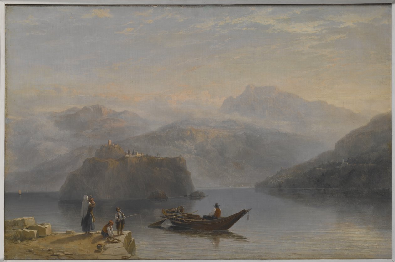 Lago Maggiore (?) ca. 1860 (olie på lærred) af James Baker Pyne