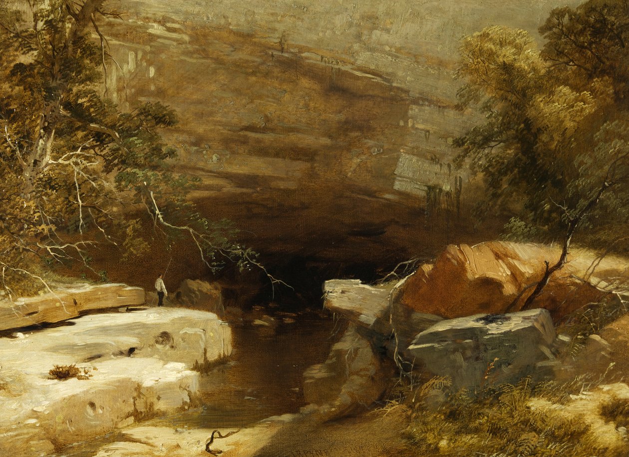 Landskab, Porth-yr-hulen, Vale of Neath af James Baker Pyne