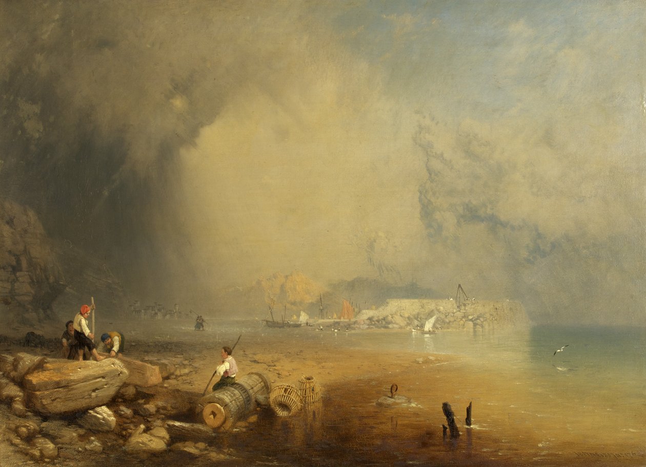 Middelhavet kystscene af James Baker Pyne