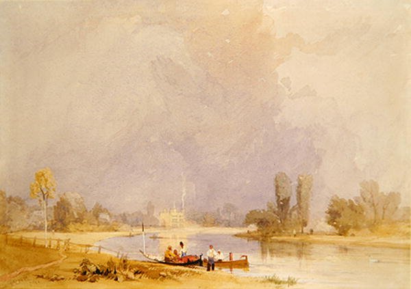 Syon House, ved Themsen (akvarel på papir) af James Baker Pyne
