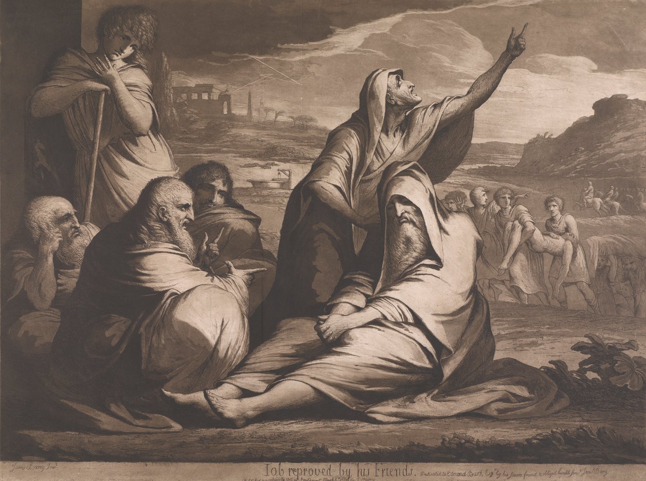 Job irettesat af sine venner af James Barry