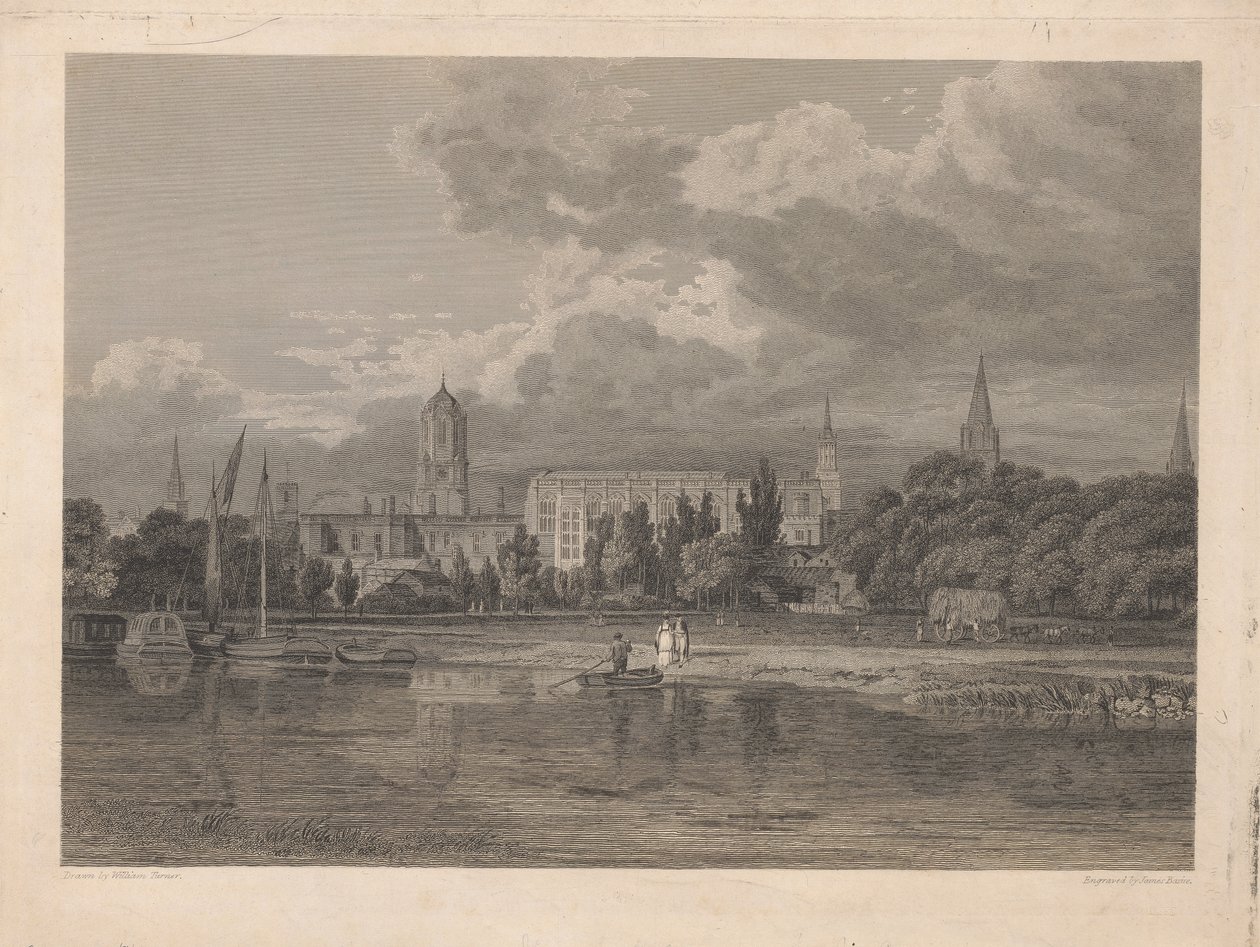 Sydudsigt over Christ Church osv. fra Engene af James Basire