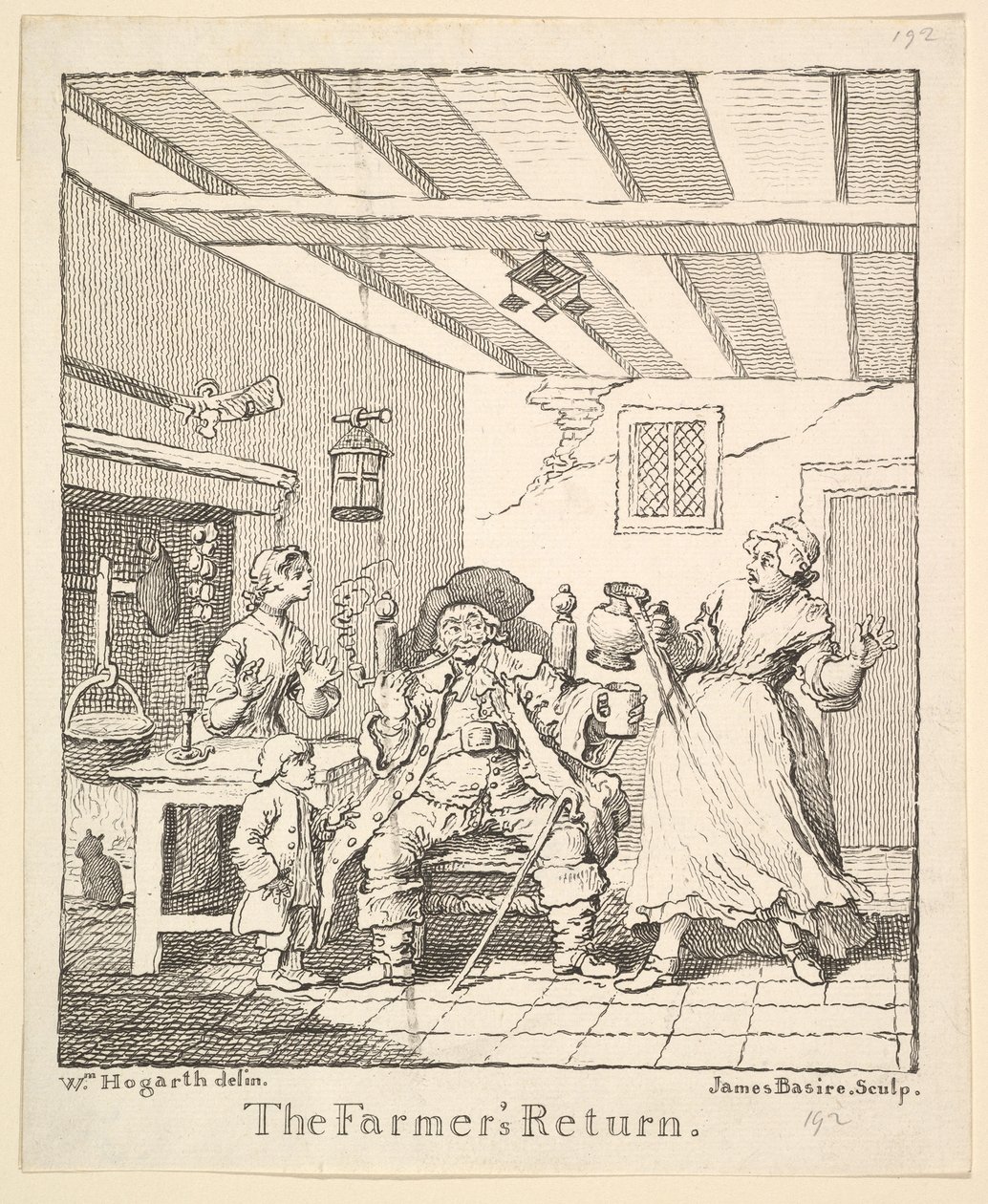 Frontispice til The Farmers Return, marts 1762. af James Basire I