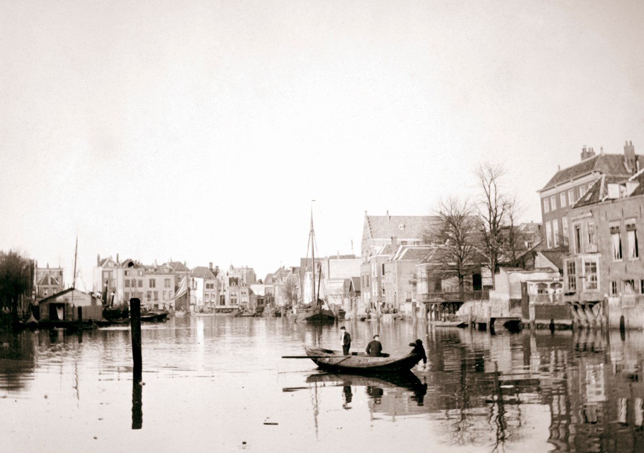 Båd på kanalen, Dordrecht, Holland, 1898. af James Batkin