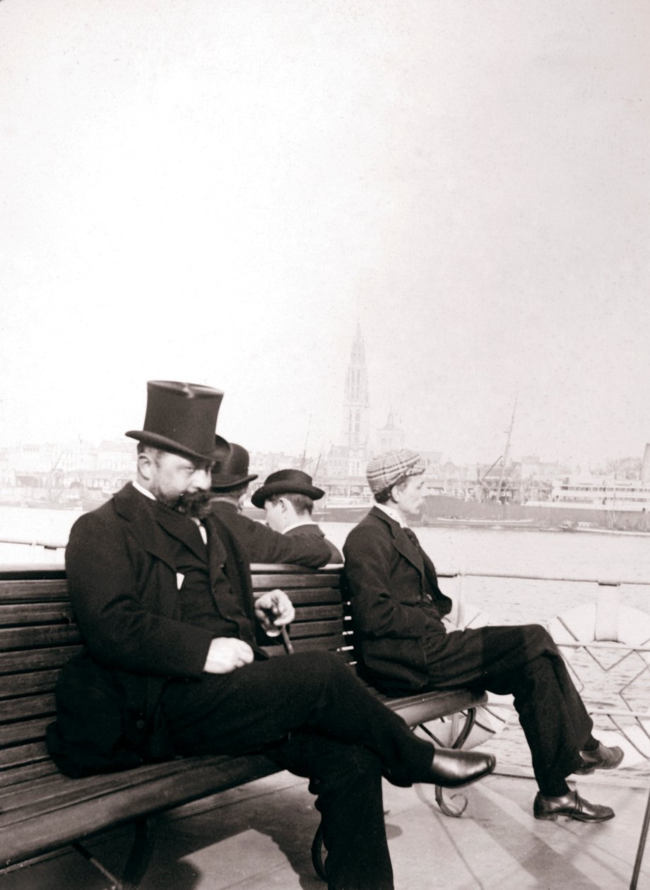 Passagerer på en færge, Rotterdam, 1898. af James Batkin