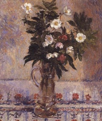 Blomster i en glasvase af James Bolivar Manson
