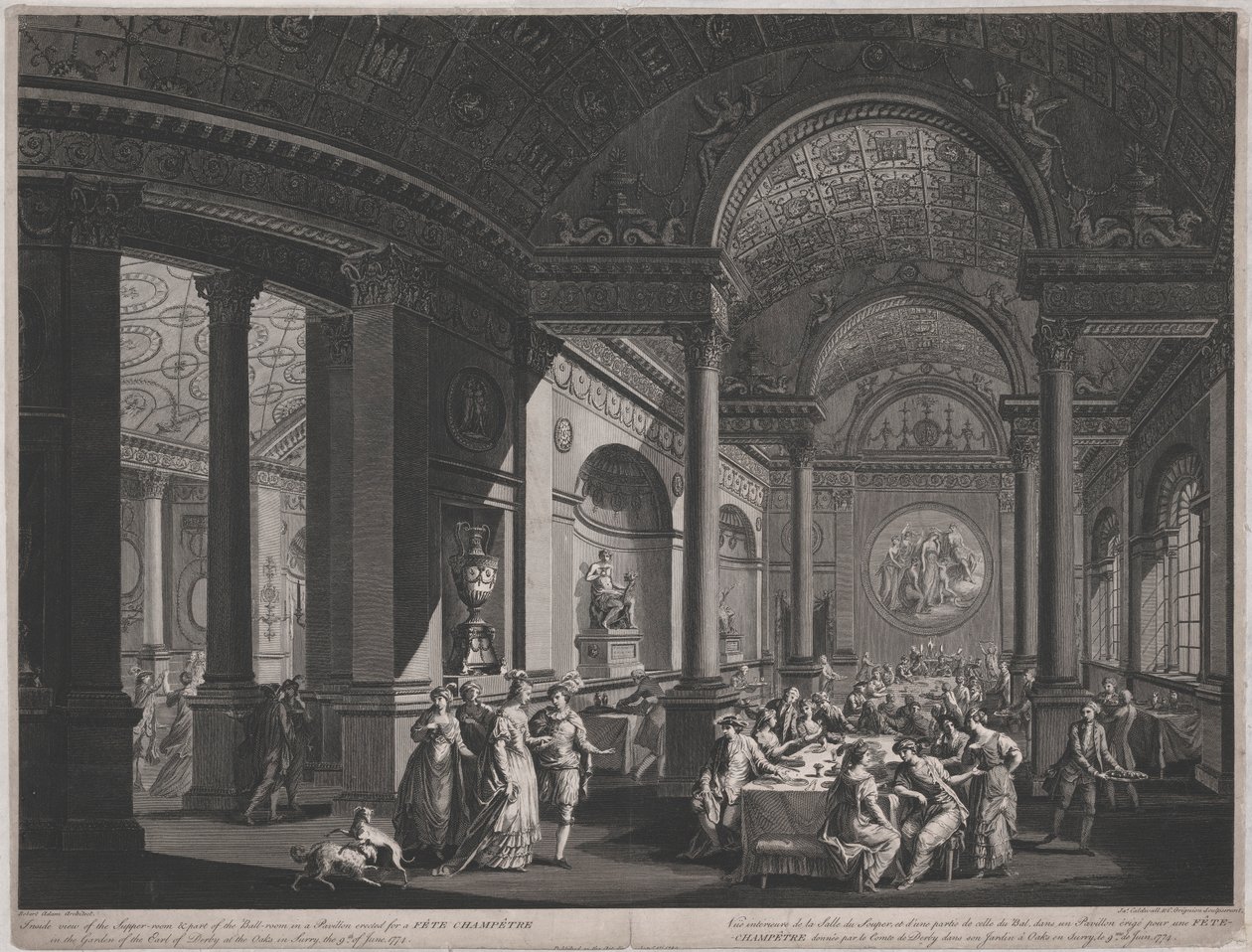 Fete Champetre, 9. juni 1774 (Inde i nadverstuen) af James Caldwall