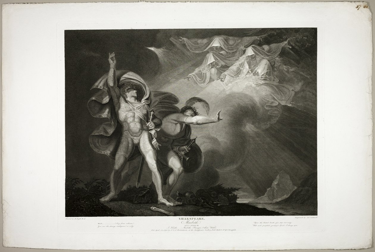 Heksene viser sig for Macbeth og Banquo af James Caldwall