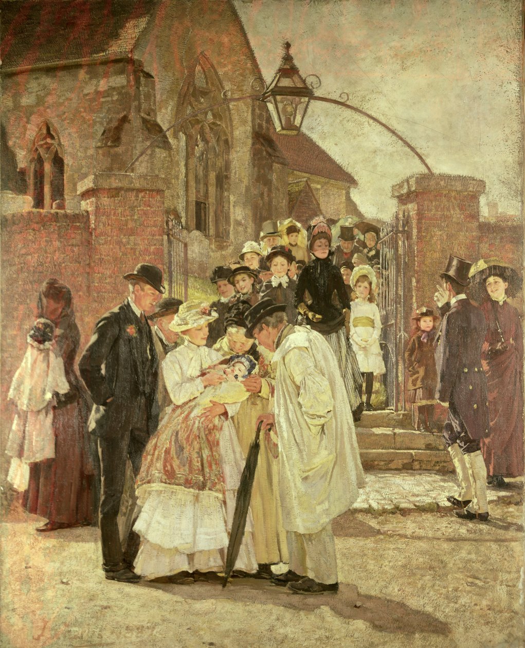 Dåbssøndag (South Harting, Sussex) 1887 (olie på lærred) af James Charles