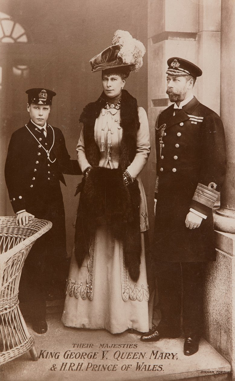 Kong George V, dronning Mary og prinsen af Wales af James Charles Dinham