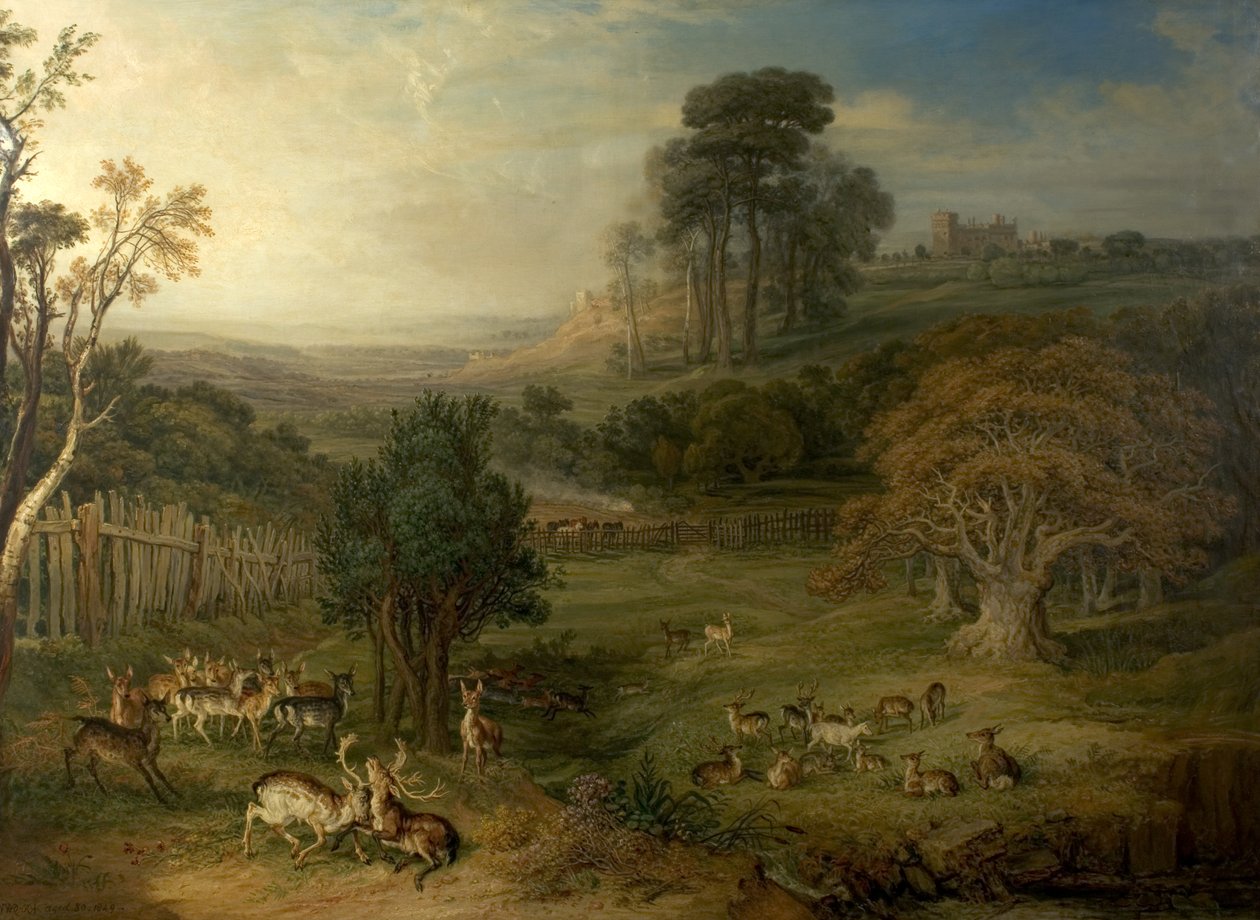 A Dewy Morning (The Duel of the Stags), 1849 af James Charles Ward