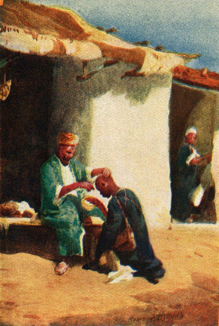 Barbering af hovedet - Acts xxi 24, c1924. Skaber: James Clark, Henry A Harper. af James Clark and Henry A Harper
