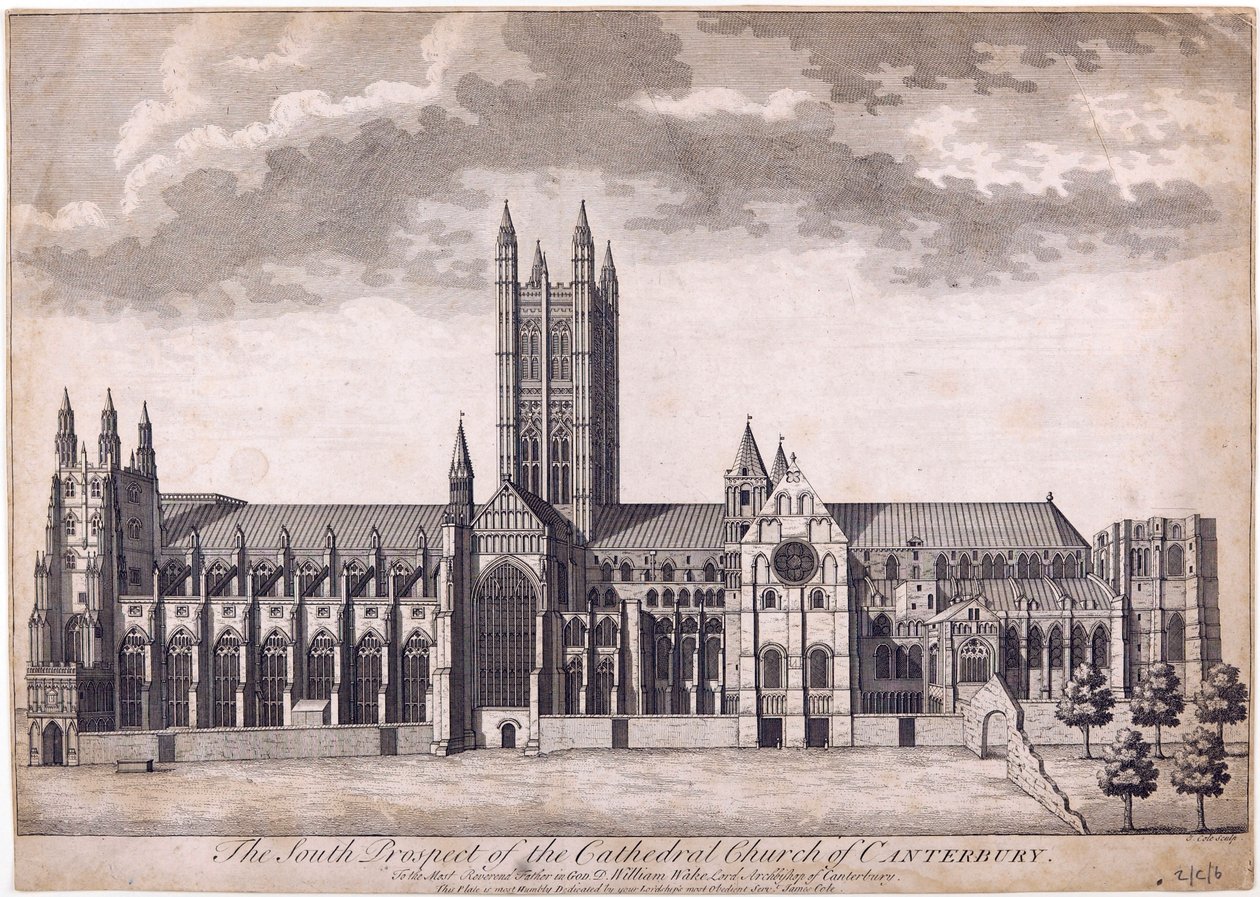 Canterbury Cathedral, ca. 1716-37 af James Cole