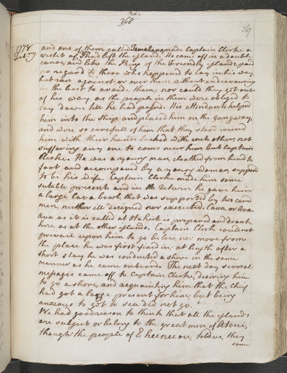Egerton MS 2177 A f.367r Captain Cook: Journals III af James Cook