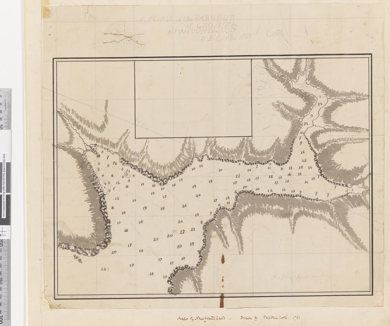 ib. En plan for havnen i Croque i Newfoundland af James Cook