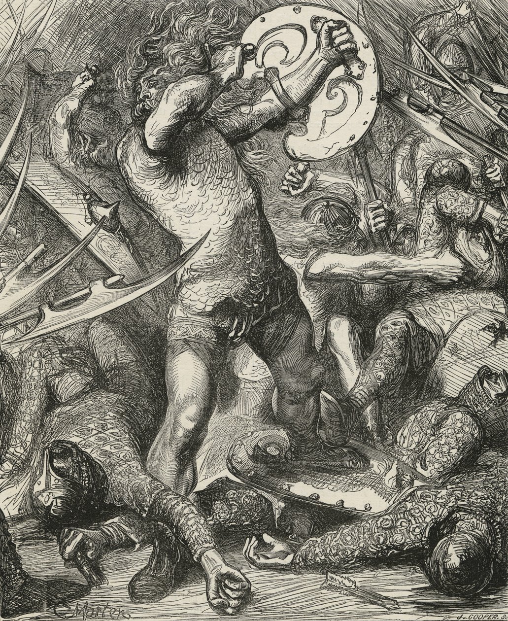 Hereward skærer sig vej gennem den normanniske vært af James Cooper