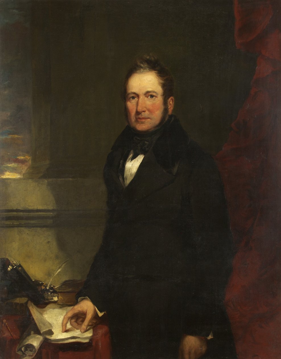 Portræt af William Fripp Esq., D.L., J.P. (olie på lærred) af James Curnock