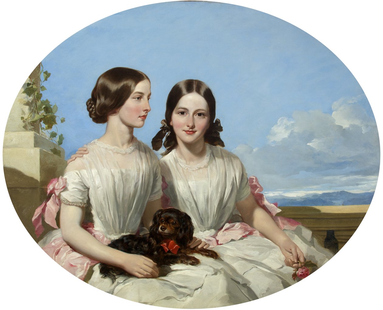 Søstrene, Annie og Henrietta Marie Shaw (olie på lærred) af James Curnock