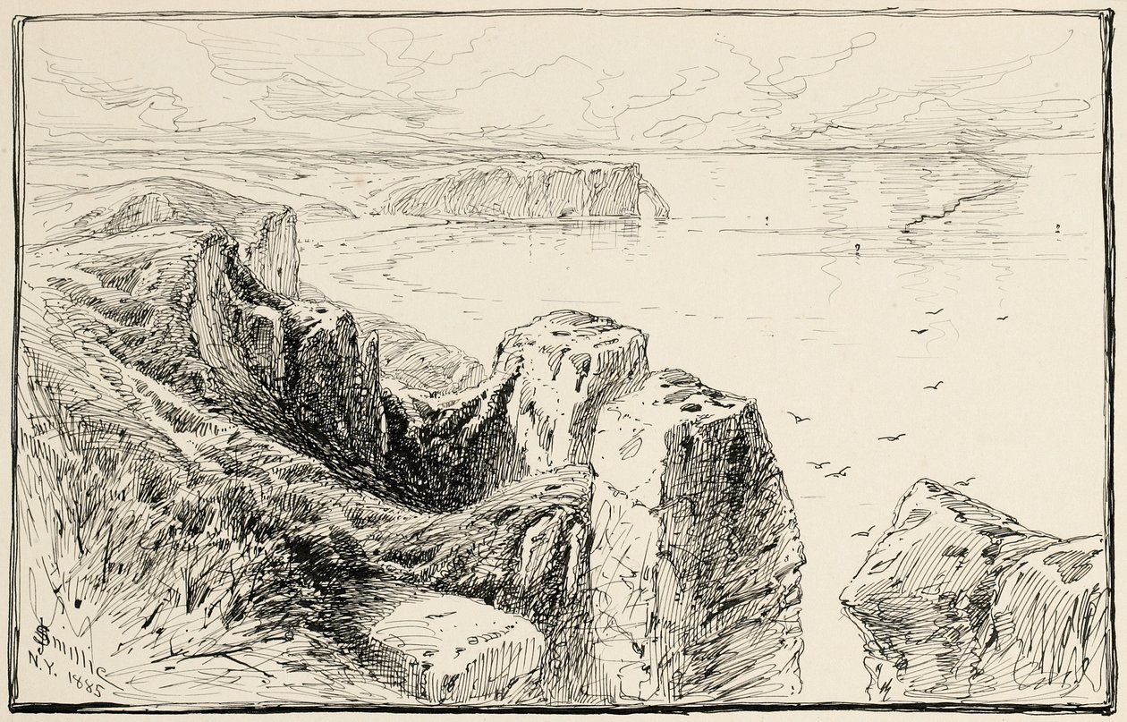 Normandiets klipper, nær Etretat af James David Smillie
