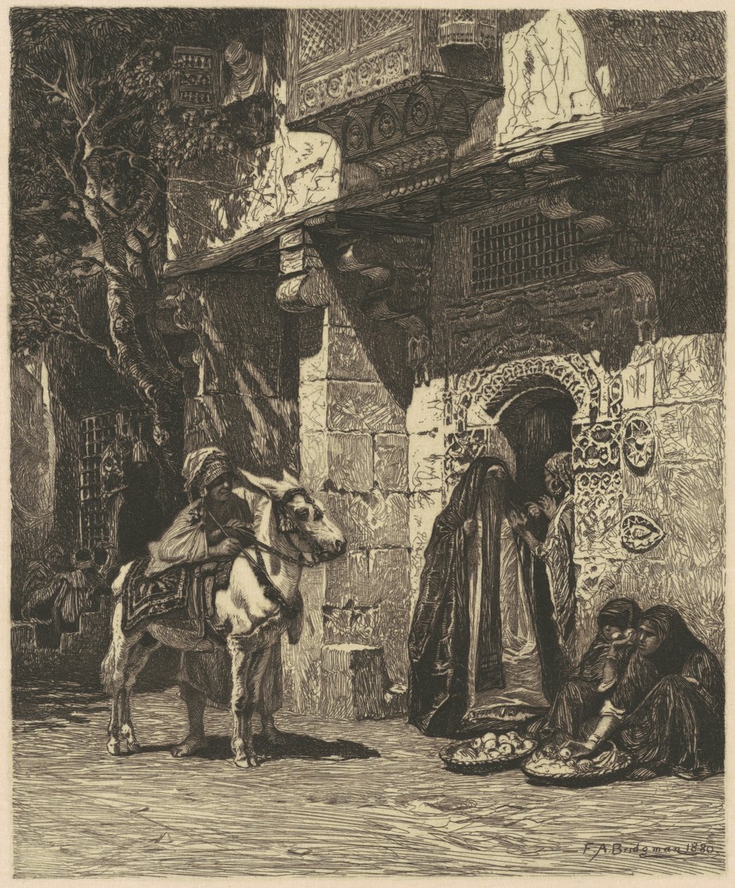 En dame fra Cairo på besøg af James David Smillie, after Frederic Arthur Bridgman