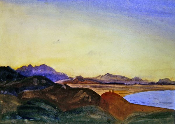 Collioure, Canigoure in the Distance (akvarel over blyant på papir) af James Dickson Innes